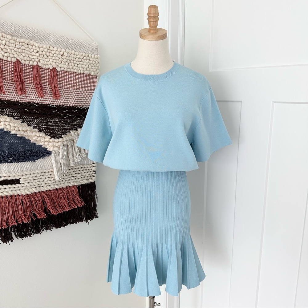 Elegant Blue Flared Dress